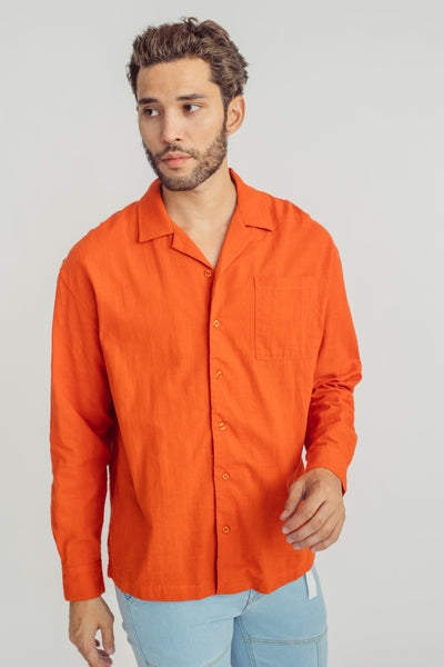 Mango Rust Button Down Woven Long Sleeves - Mossimo PH
