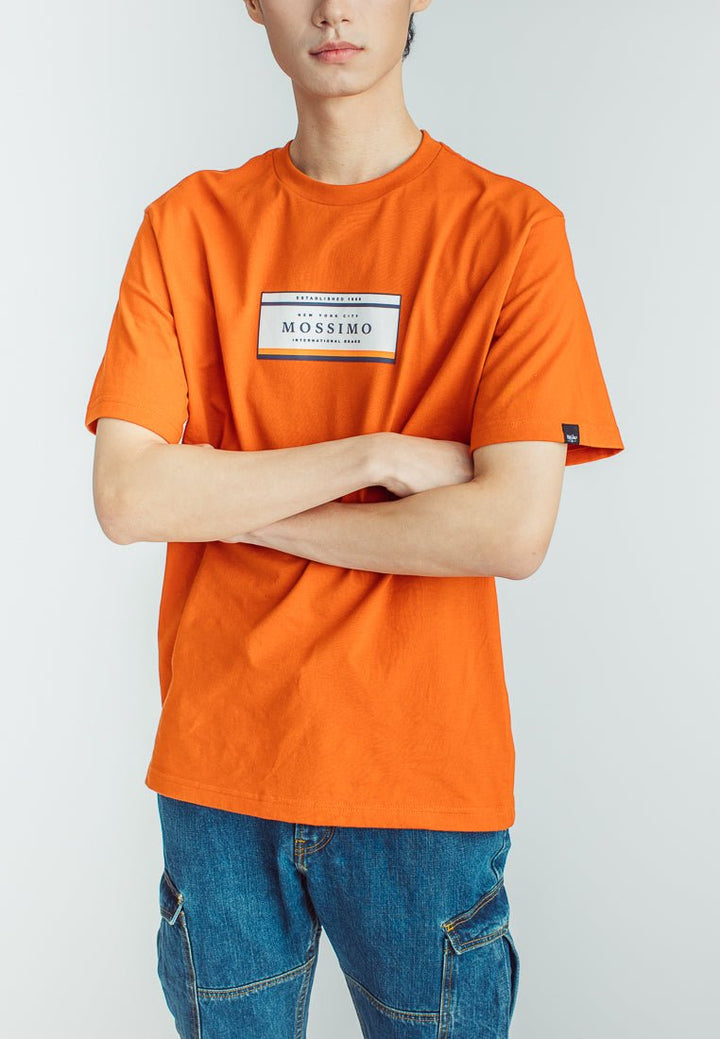 Mango Rust Comfort Fit Basic Round Neck Tee with Flat Print - Mossimo PH