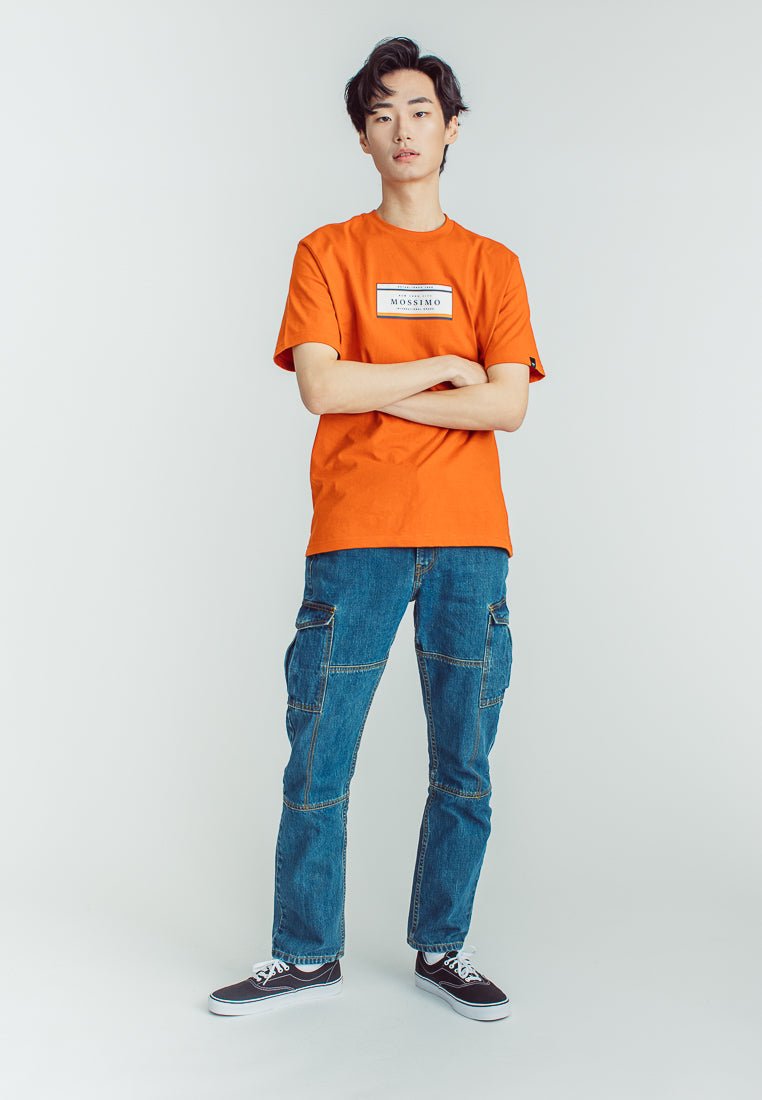 Mango Rust Comfort Fit Basic Round Neck Tee with Flat Print - Mossimo PH