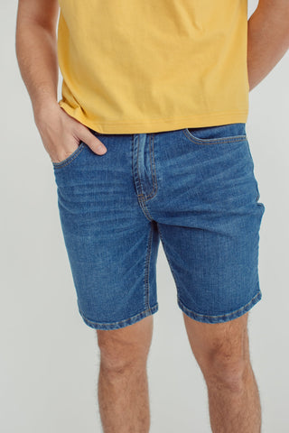 Medium Blue Slim Fit Five Pocket Denim Shorts - Mossimo PH