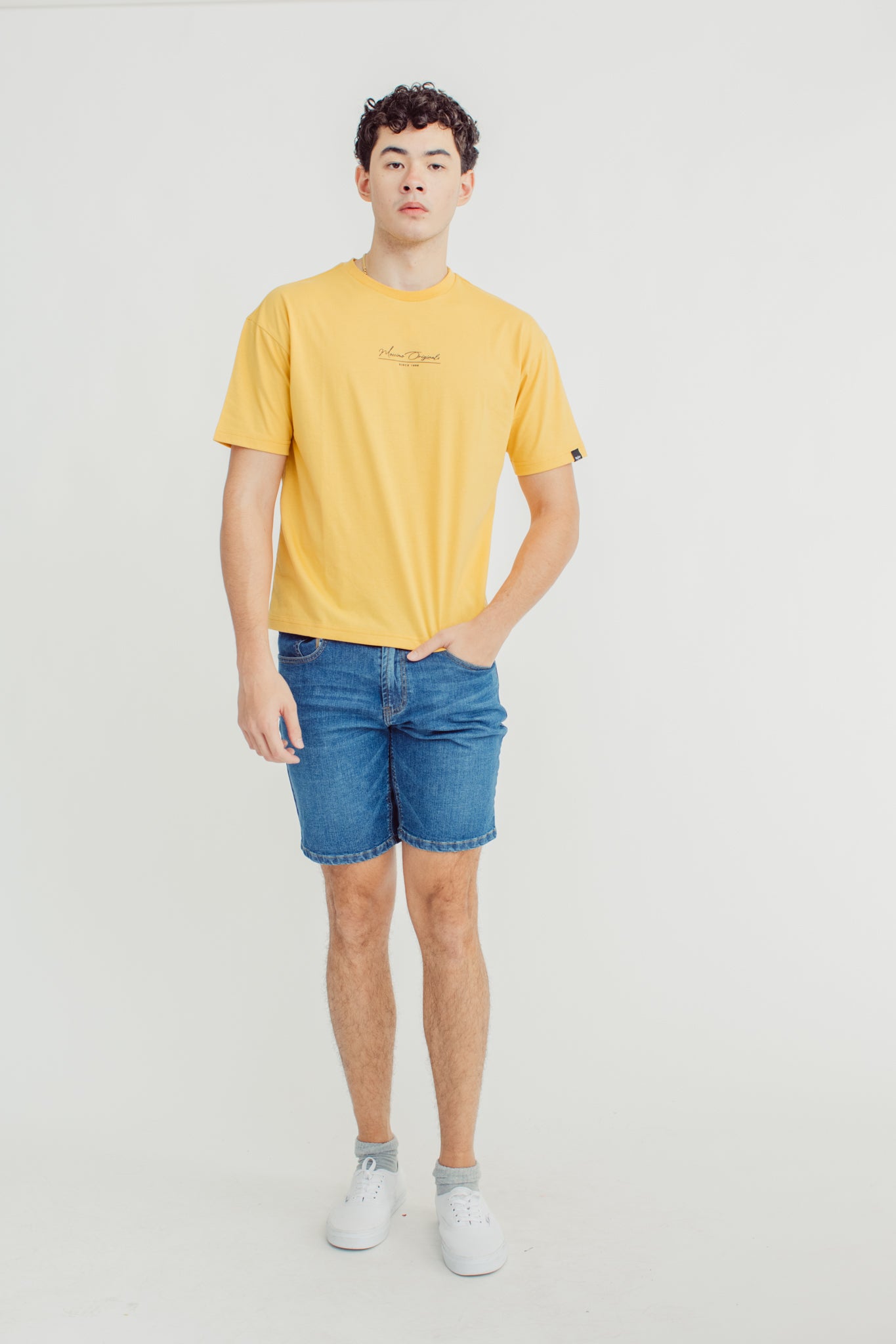 Medium Blue Slim Fit Five Pocket Denim Shorts - Mossimo PH