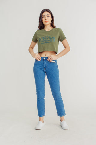 Medium Blue Straight Low Womens Basic Five Pocket Jeans - Mossimo PH