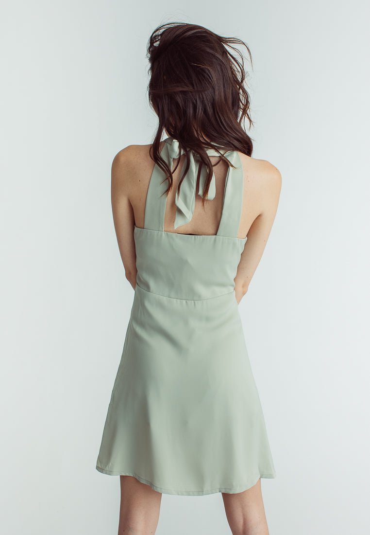 Melissa Sage Green Halter Turtle Neck Mini Dress Mossimo PH Melissa Sage Green Halter Turtle Neck Mini Dress Mossimo PH