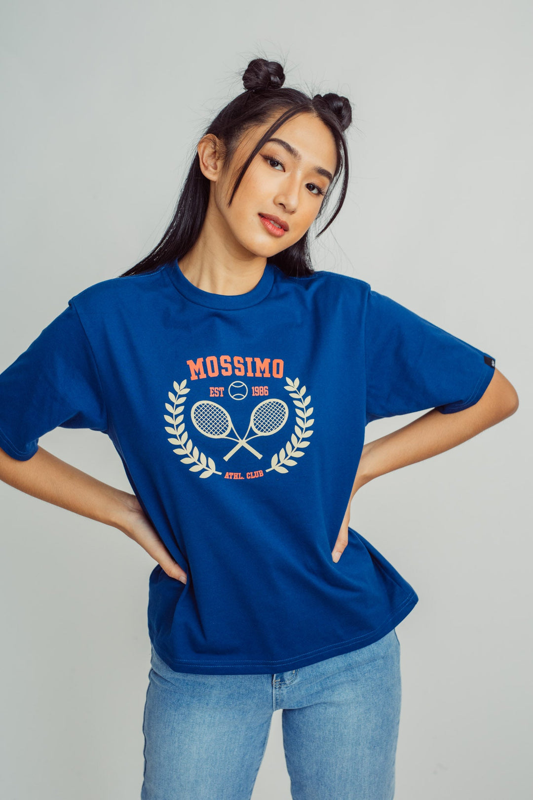 Midnight Blue Mossimo Tennis Club with Flat Print Comfort Fit Tee - Mossimo PH