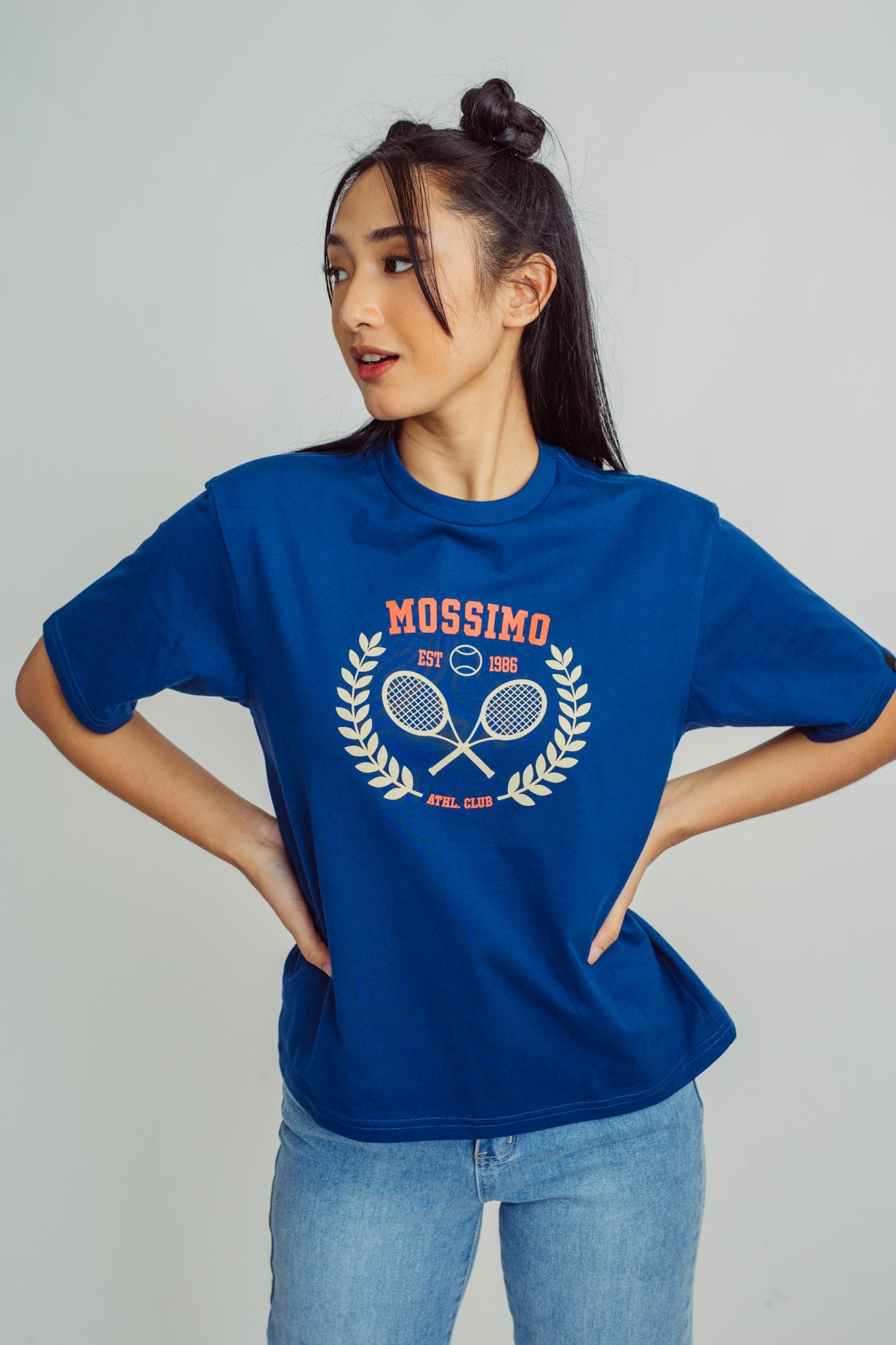 Midnight Blue Mossimo Tennis Club with Flat Print Comfort Fit Tee - Mossimo PH
