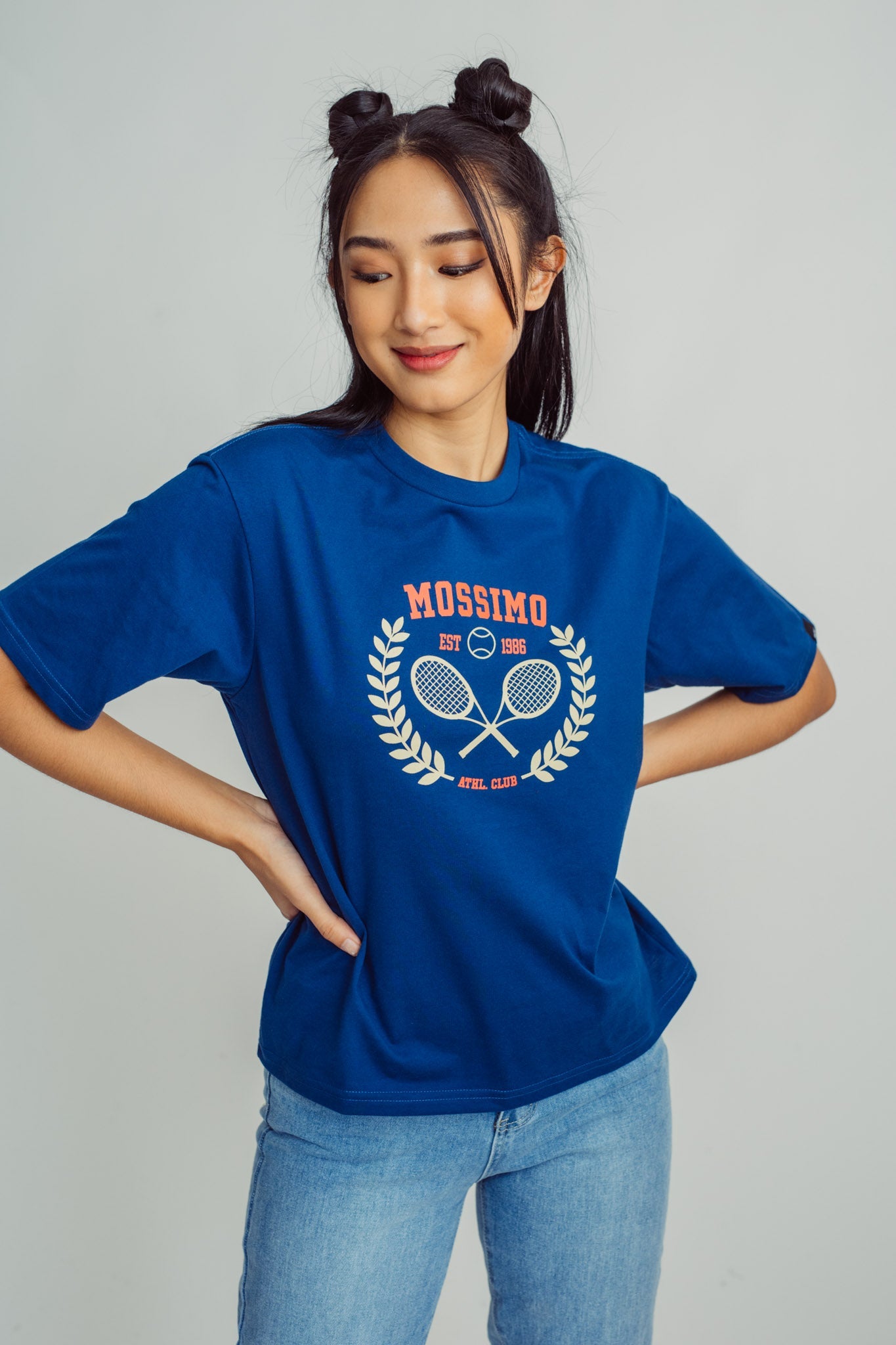 Midnight Blue Mossimo Tennis Club with Flat Print Comfort Fit Tee - Mossimo PH