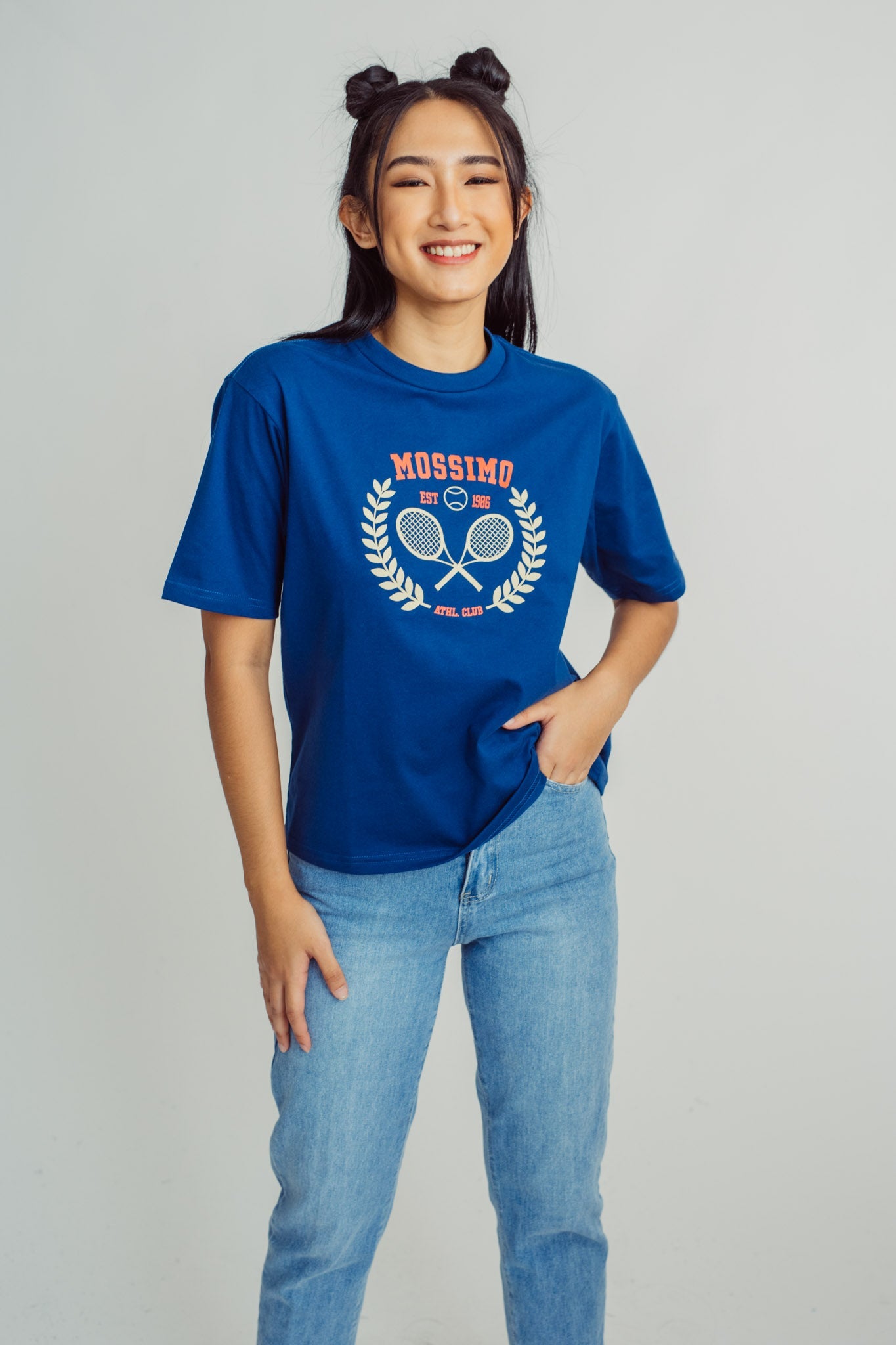 Midnight Blue Mossimo Tennis Club with Flat Print Comfort Fit Tee - Mossimo PH
