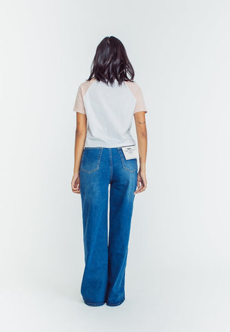 Mossimo Angel Medium Blue Basic Five Pocket Loose High Rise Jeans - Mossimo PH