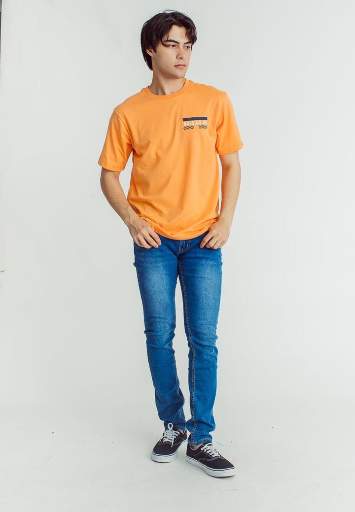 Mossimo Apricot Basic Round Neck Comfort Fit Tee with Reflectionized and Flat Print - Mossimo PH