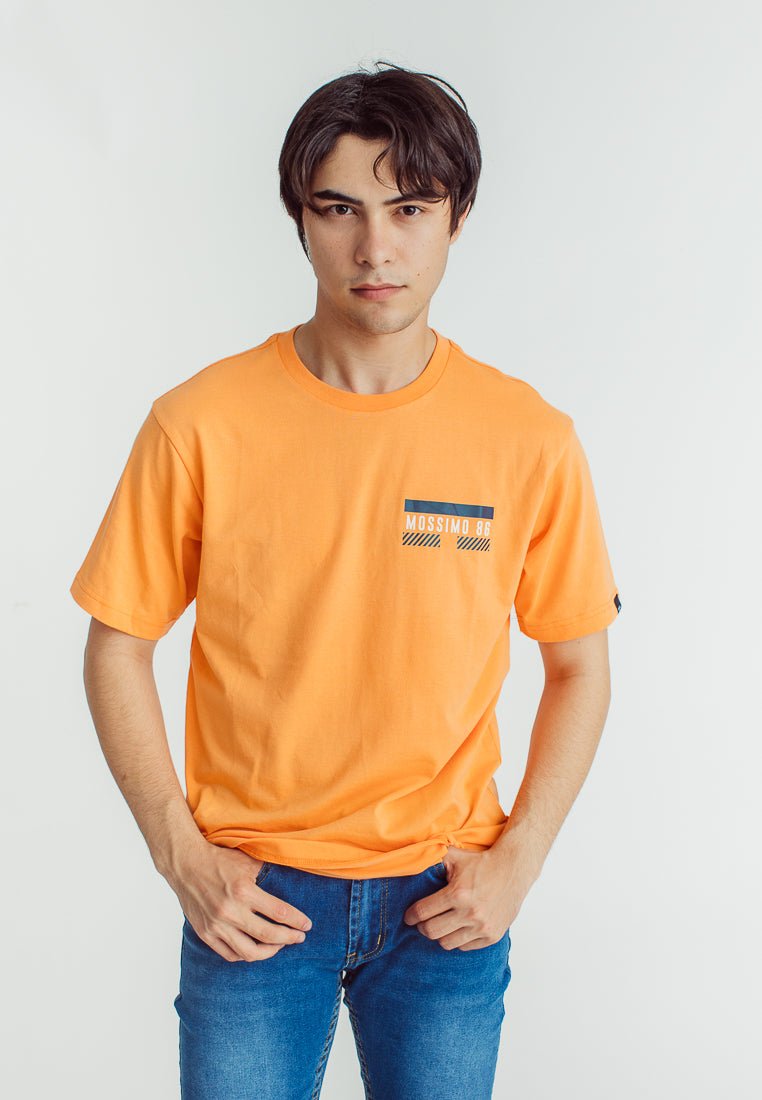 Mossimo Apricot Basic Round Neck Comfort Fit Tee with Reflectionized and Flat Print - Mossimo PH