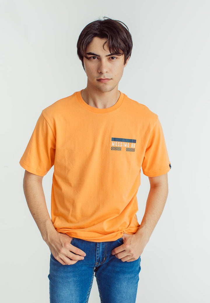 Mossimo Apricot Basic Round Neck Comfort Fit Tee with Reflectionized and Flat Print - Mossimo PH