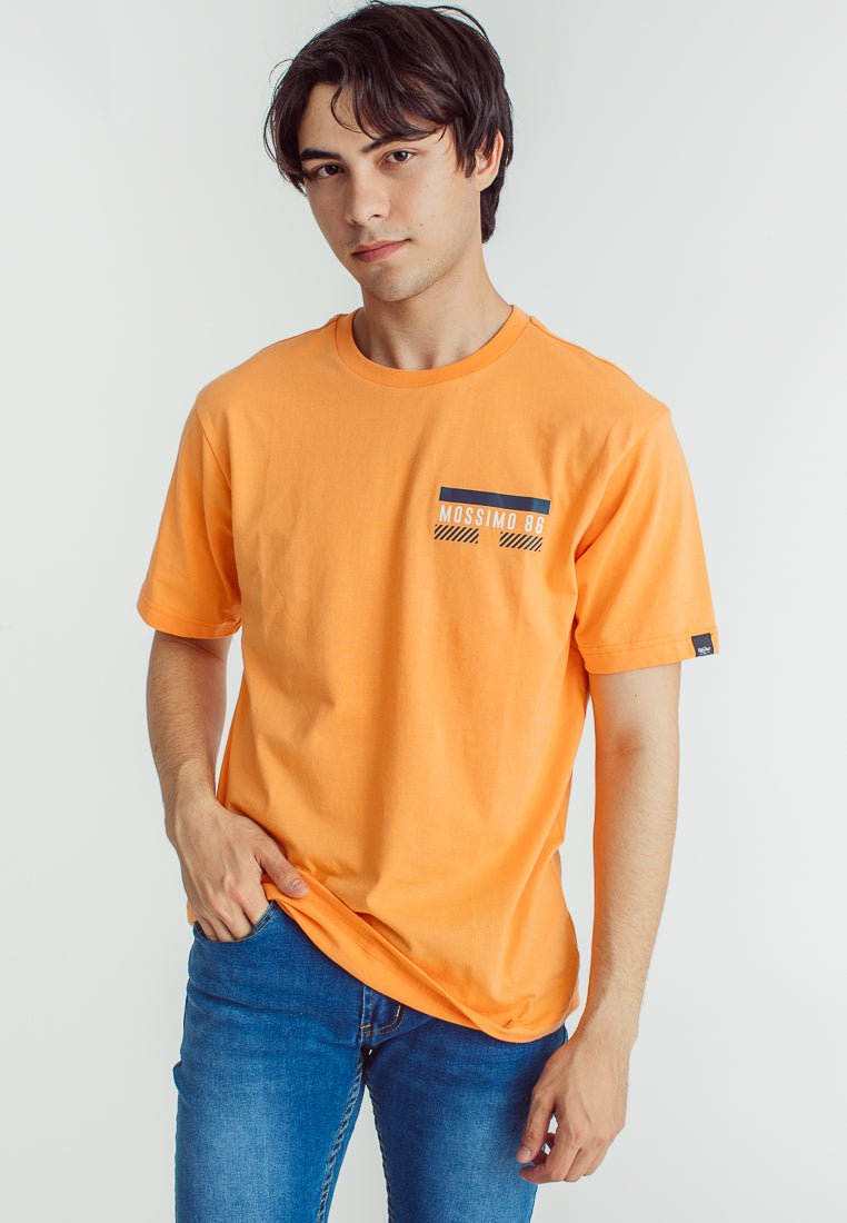 Mossimo Apricot Basic Round Neck Comfort Fit Tee with Reflectionized and Flat Print - Mossimo PH