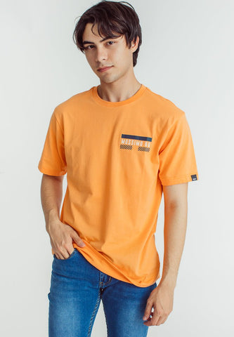 Mossimo Apricot Basic Round Neck Comfort Fit Tee with Reflectionized and Flat Print - Mossimo PH