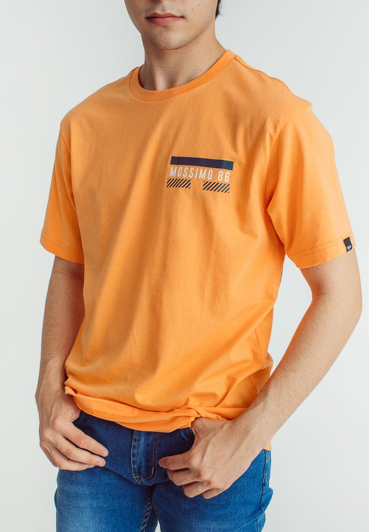 Mossimo Apricot Basic Round Neck Comfort Fit Tee with Reflectionized and Flat Print - Mossimo PH