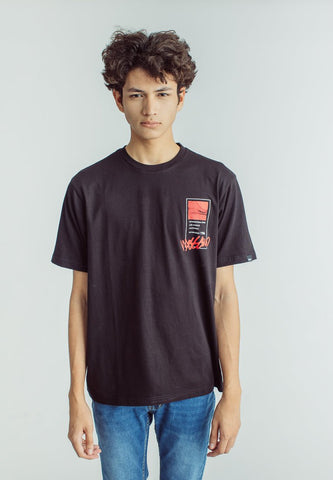 Mossimo Black Basic Round Neck with Flat Print Comfort Fit Tee - Mossimo PH