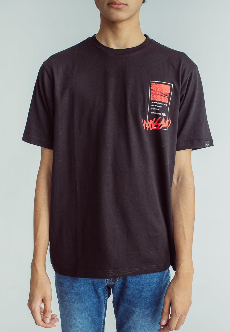 Mossimo Black Basic Round Neck with Flat Print Comfort Fit Tee - Mossimo PH