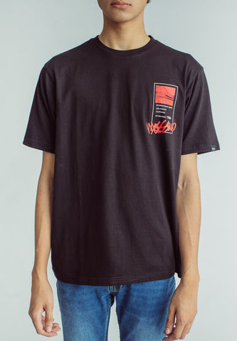 Mossimo Black Basic Round Neck with Flat Print Comfort Fit Tee - Mossimo PH