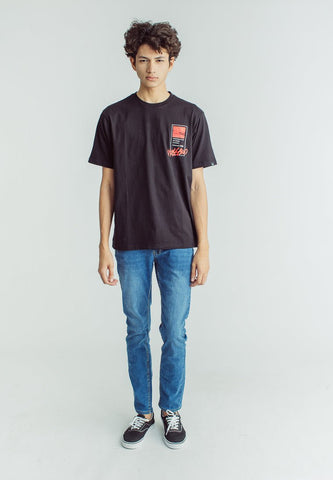 Mossimo Black Basic Round Neck with Flat Print Comfort Fit Tee - Mossimo PH