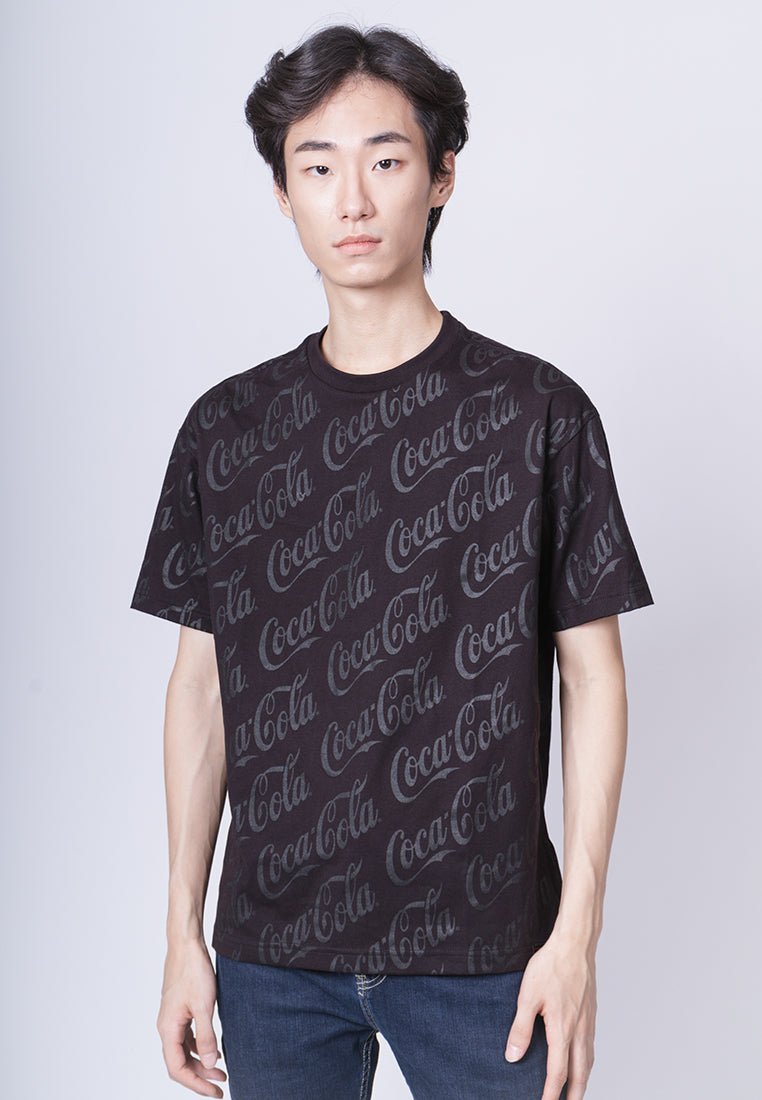 Mossimo Black Coca Cola Basic Round Neck Tee with Softhand Print Urban Fit Tee - Mossimo PH