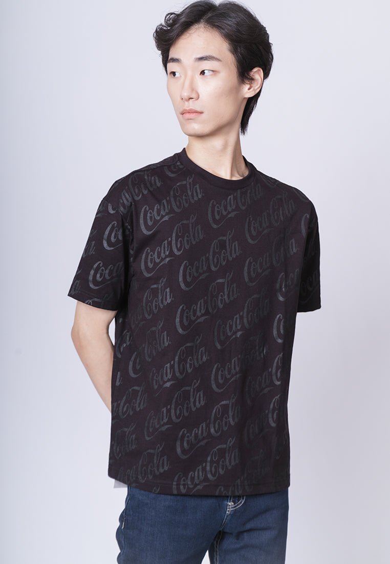 Mossimo Black Coca Cola Basic Round Neck Tee with Softhand Print Urban Fit Tee - Mossimo PH