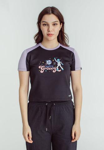 Mossimo Black & Crocus Petal Sesame Street Color Blocking Raglan Shirt with Flat Print Classic Cropped Fit Tee - Mossimo PH