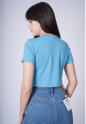 Mossimo Blue Moon with Original Est. 1986 Flat and High Density Print Vintage Cropped Fit Tee - Mossimo PH