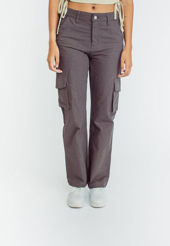 Mossimo Brianna Dark Gray Mid Waist Staight Cut Cargo Pants - Mossimo PH