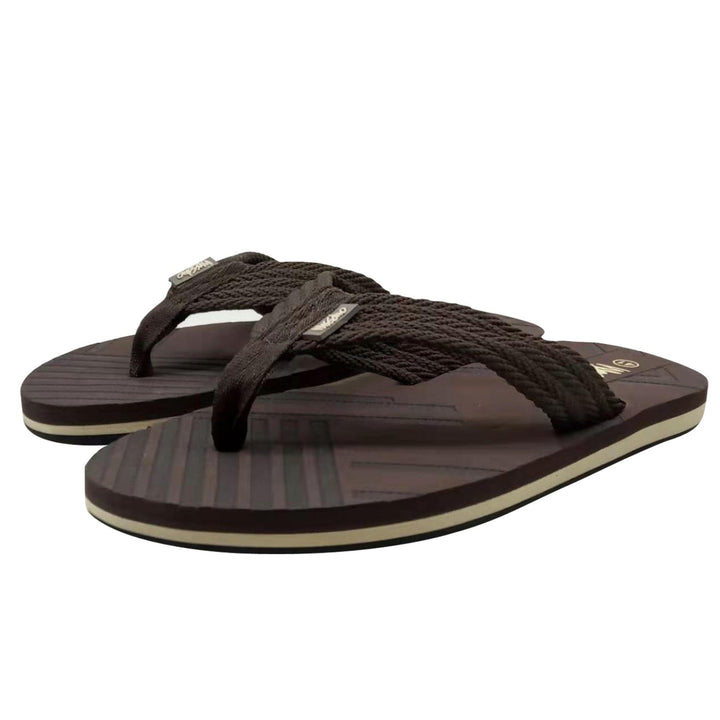 Mossimo Brown Patterned Thick Strap Rubber Slippers - Mossimo PH