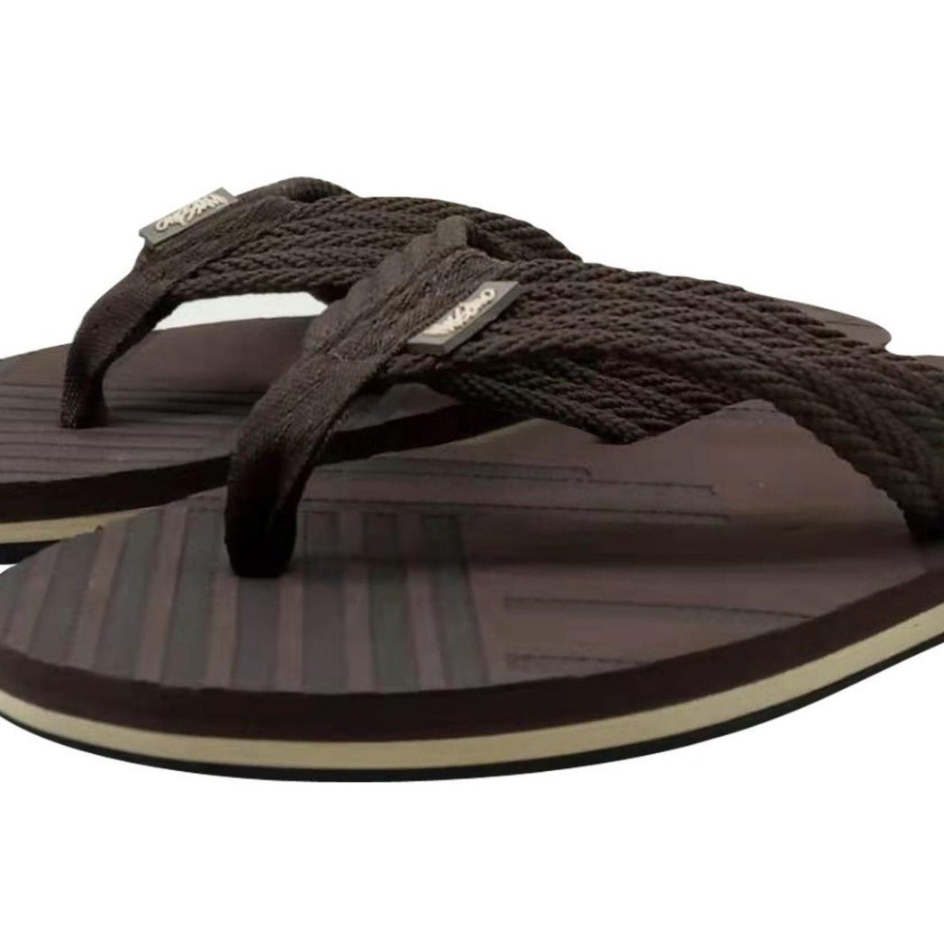 Mossimo Brown Patterned Thick Strap Rubber Slippers - Mossimo PH