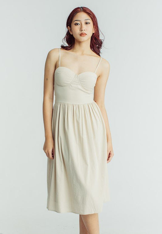 Mossimo Carina Beige Maxi Dress with Back Smocking - Mossimo PH