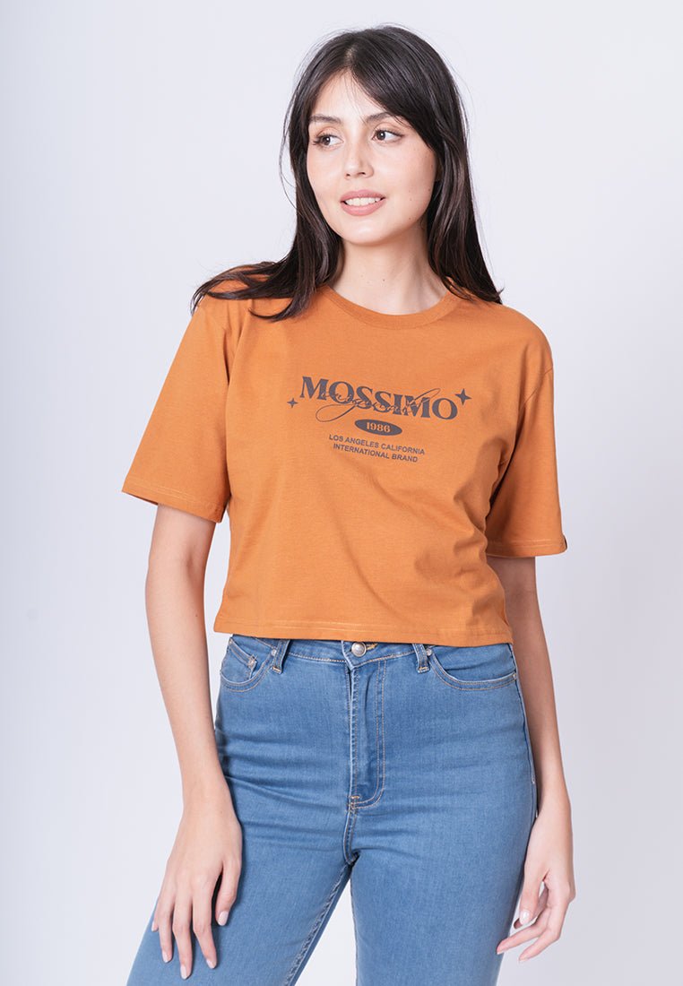 Mossimo Cashew with Original 1986 L.A Cali International Brand Flat Print Modern Cropped Fit Tee - Mossimo PH