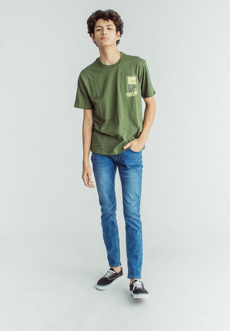 Mossimo Chive Basic Round Neck Comfort Fit Tee with Flat Print - Mossimo PH