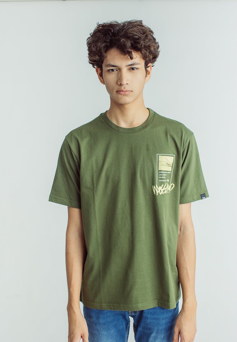 Mossimo Chive Basic Round Neck Comfort Fit Tee with Flat Print - Mossimo PH