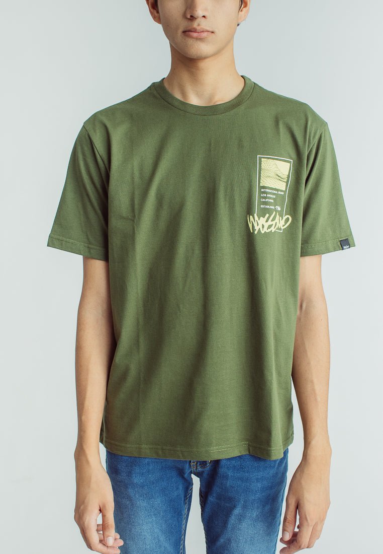 Mossimo Chive Basic Round Neck Comfort Fit Tee with Flat Print - Mossimo PH