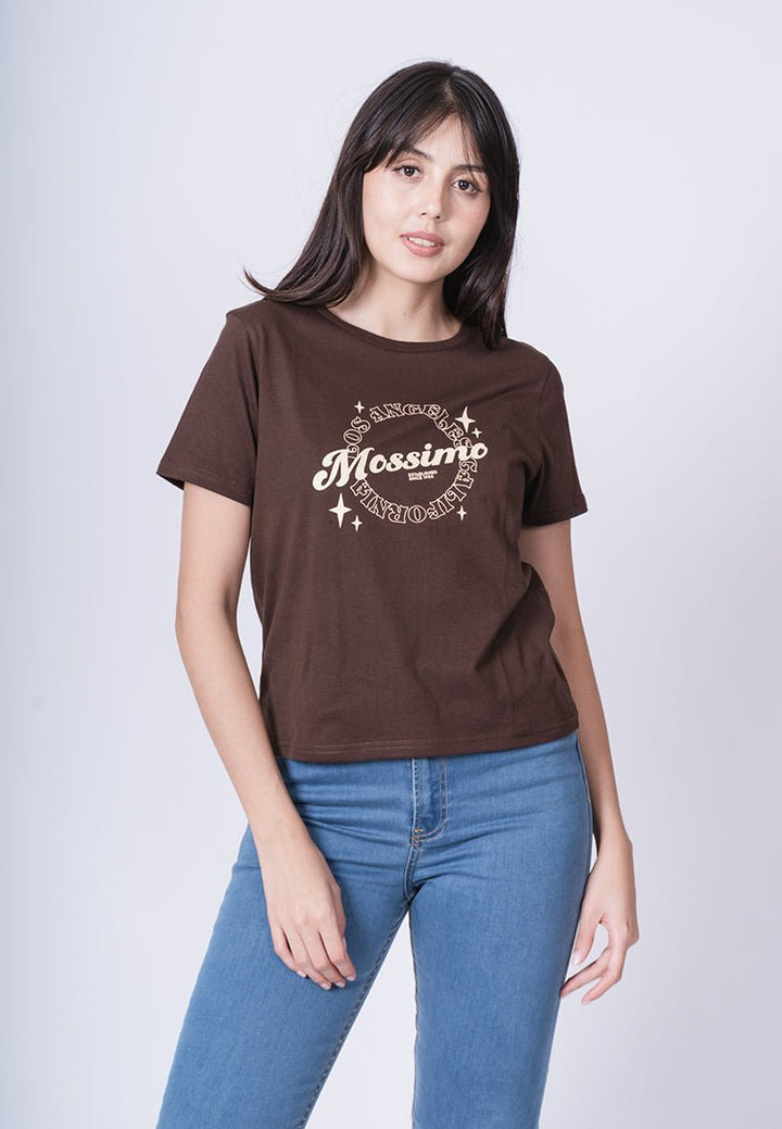 Mossimo Choco Brown with L.A California Flat Print Comfort Fit Tee - Mossimo PH