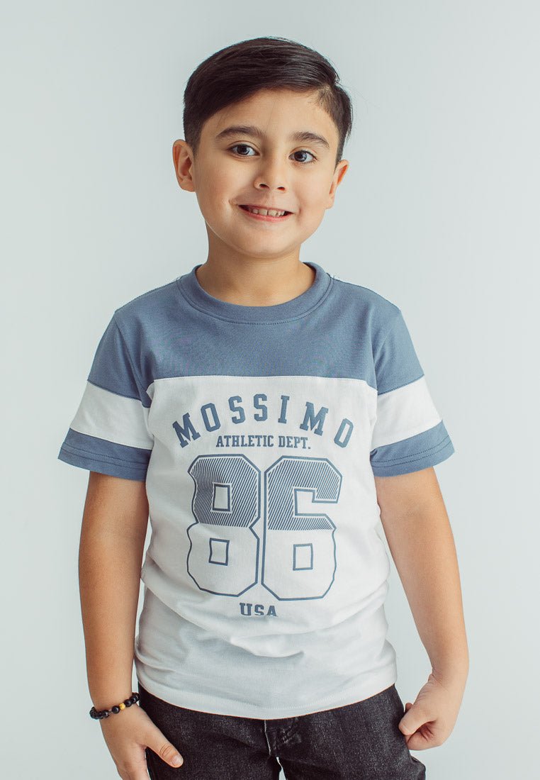 Mossimo Cloud Blue Color Block Athletic Kids Boys Shirt with USA 86 - Mossimo PH