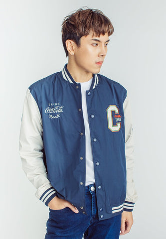 Mossimo Coca Cola Midnight Blue Oat Unisex Modern Jacket with Patch Embroidery - Mossimo PH