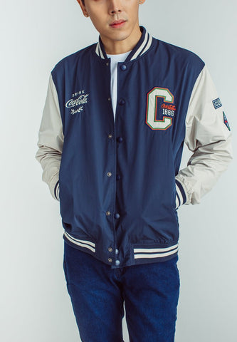 Mossimo Coca Cola Midnight Blue Oat Unisex Modern Jacket with Patch Embroidery - Mossimo PH
