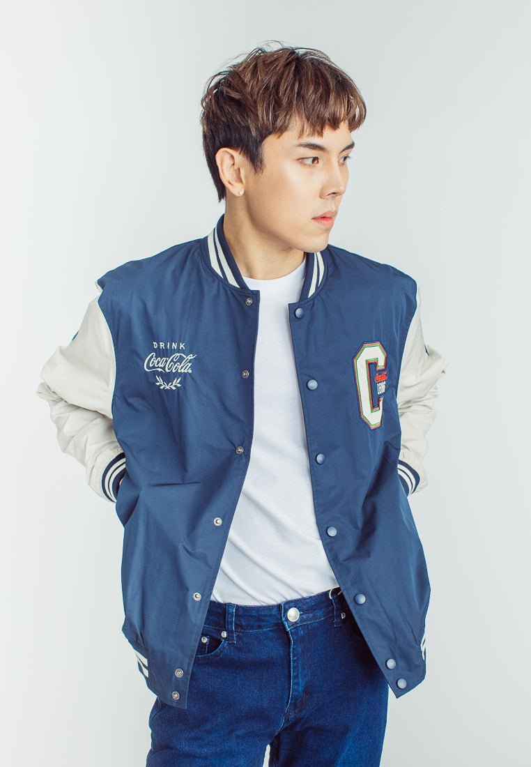 Mossimo Coca Cola Midnight Blue Oat Unisex Modern Jacket with Patch Embroidery - Mossimo PH