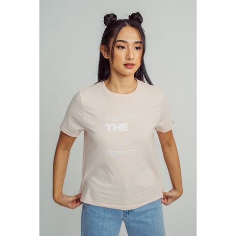 Mossimo Cream Tan Againts The Flow Print with Flat Print Comfort Fit Tee - Mossimo PH