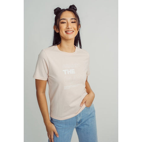 Mossimo Cream Tan Againts The Flow Print with Flat Print Comfort Fit Tee - Mossimo PH