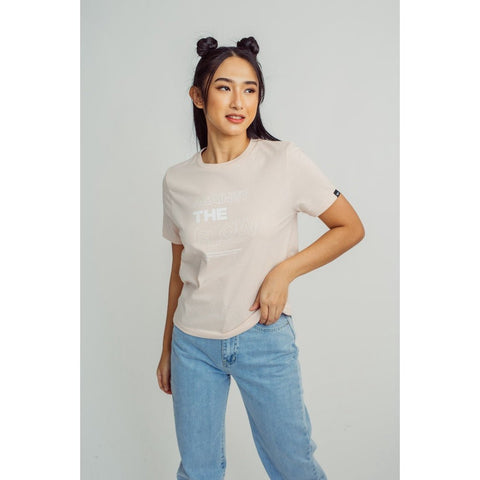 Mossimo Cream Tan Againts The Flow Print with Flat Print Comfort Fit Tee - Mossimo PH