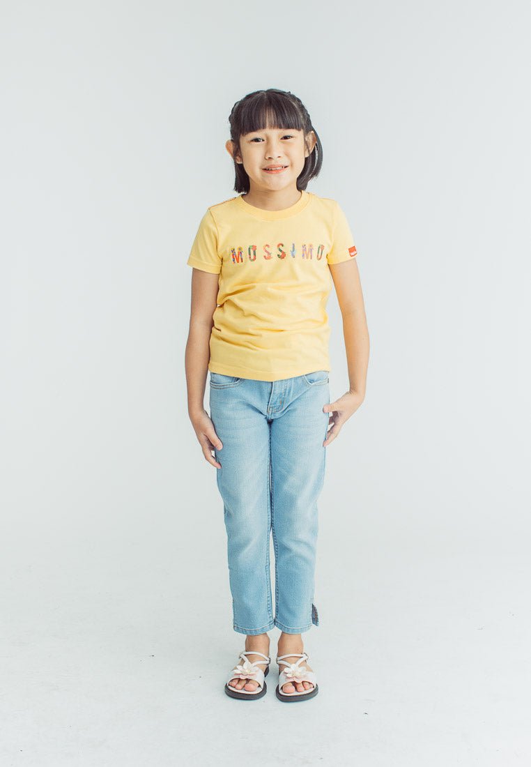 Mossimo Girls Light Blue Cropped Slim Jeans with Side Slit Kids - Mossimo PH