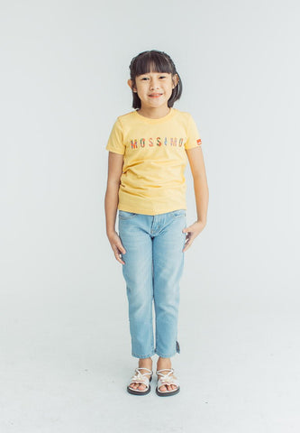 Mossimo Girls Light Blue Cropped Slim Jeans with Side Slit Kids - Mossimo PH
