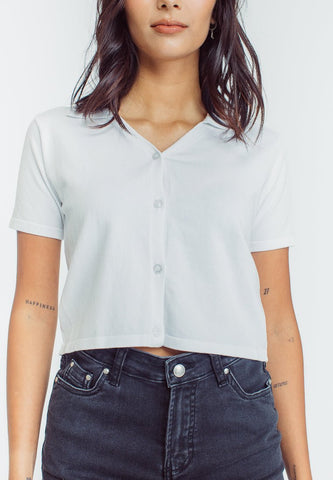 Mossimo Gretchen White Crop Knit Buttondown - Mossimo PH