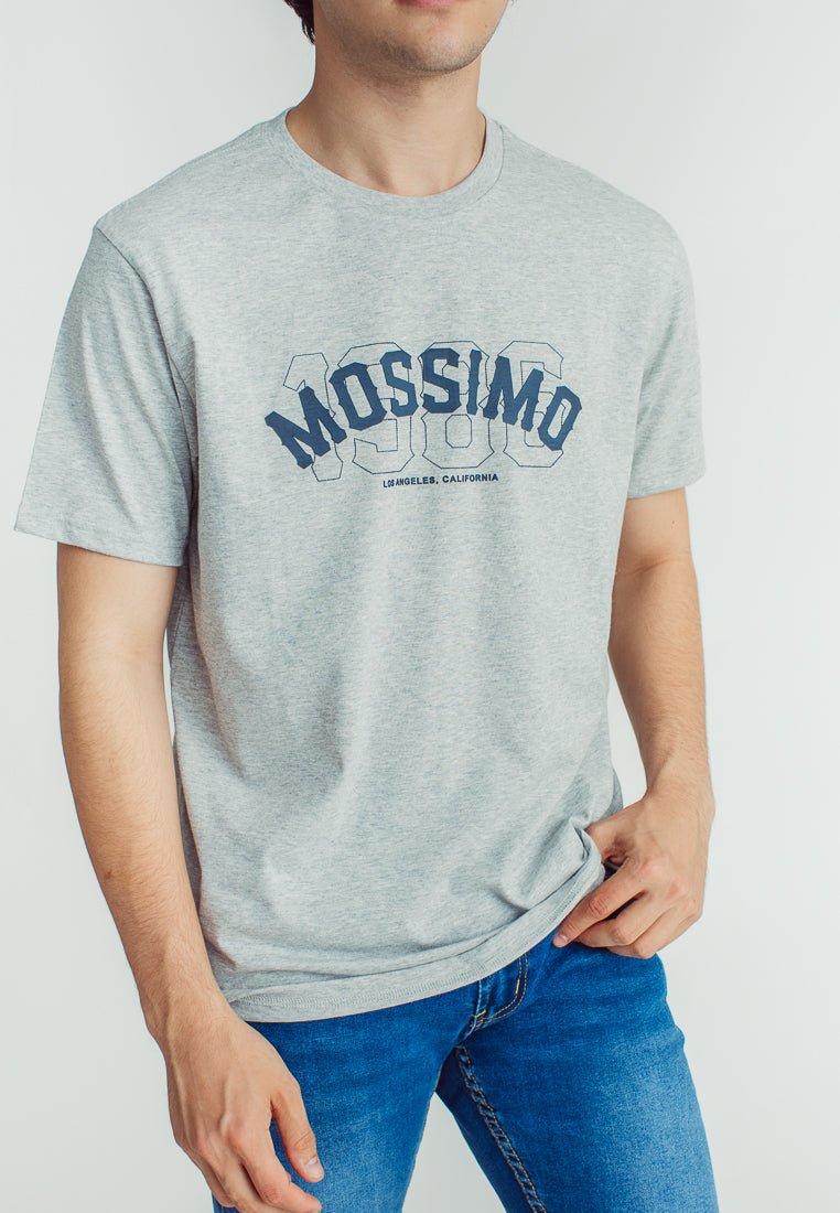 Mossimo Heather Gray Basic Round Neck with High Density Print Classic Fit Tee - Mossimo PH