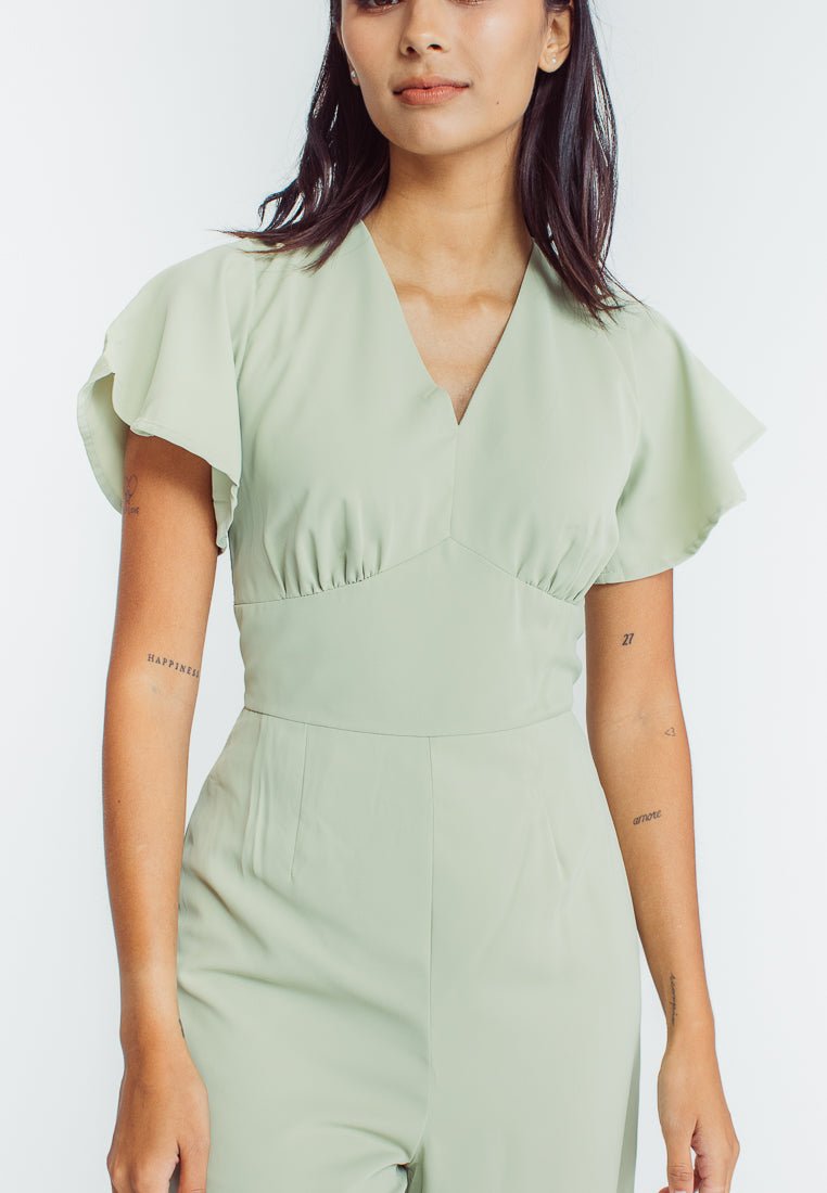 Mossimo Hillary Sage Green Jumpsuit with Butterfly Sleeves - Mossimo PH