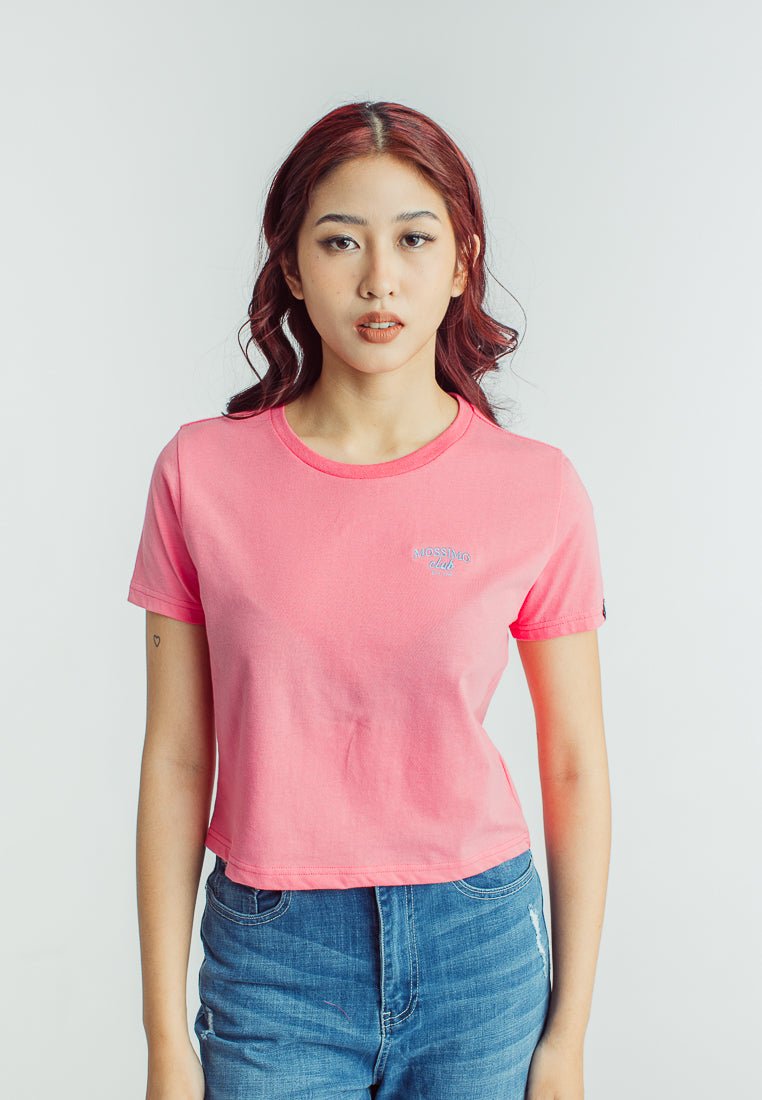 Mossimo Hot Pink Club Est. 1986 Embroidery Classic Cropped Fit Tee - Mossimo PH