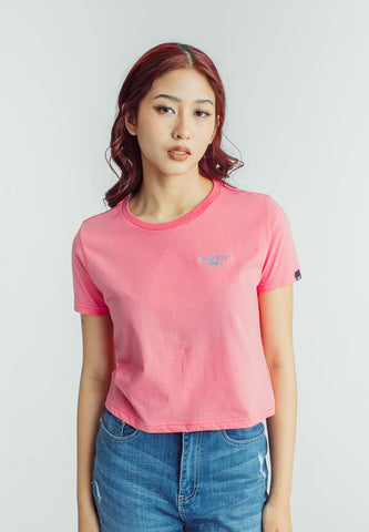 Mossimo Hot Pink Club Est. 1986 Embroidery Classic Cropped Fit Tee - Mossimo PH