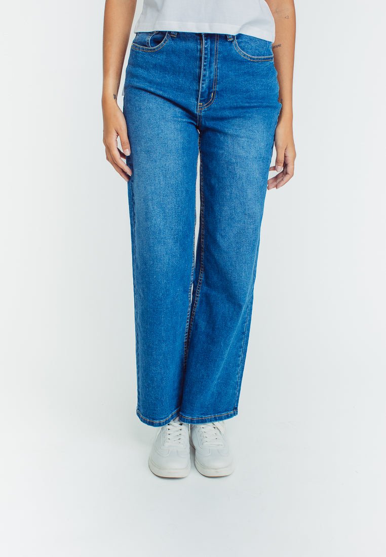 Mossimo Jenny Medium Blue Basic Five Pocket Wide Leg High Rise Jeans - Mossimo PH